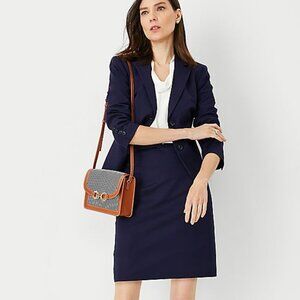 NWT Ann Taylor Belted A-Line Skirt in Stretch Cotton